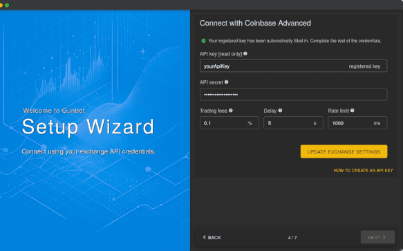 Connect Gunbot with exchange API